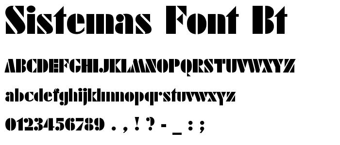 SISTEMAS FONT BT font